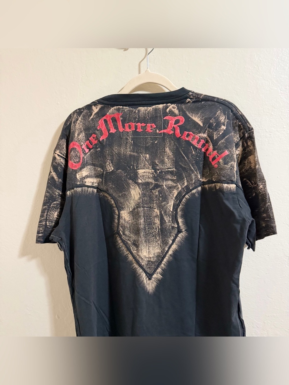 Vtg One More Round Shirt Mens L MMA Cowboy Skeleton Graphic Tee Y2K Affliction - Picture 9 of 10